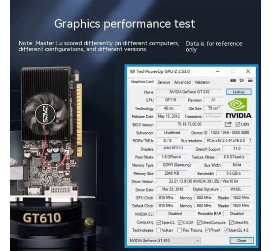 Видеокарта SZMZ NVIDIA GeForce GT 610 2 ГБ DDR3 (my-8047)