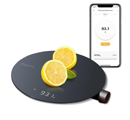 Кухонні цифрові ваги HOTO Smart Food Scale в грамах та унціях з високоточним датчиком 0,1 г, вимірювання в 4 одиницях (г/мл/унція/фунт: унція) (my-005)